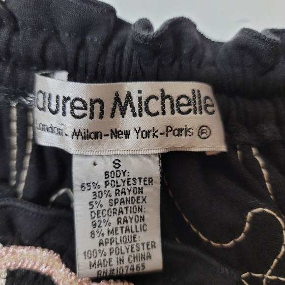 Lauren Michelle detailed ribbon beads floral tee shirt size small. - Picture 3 of 6